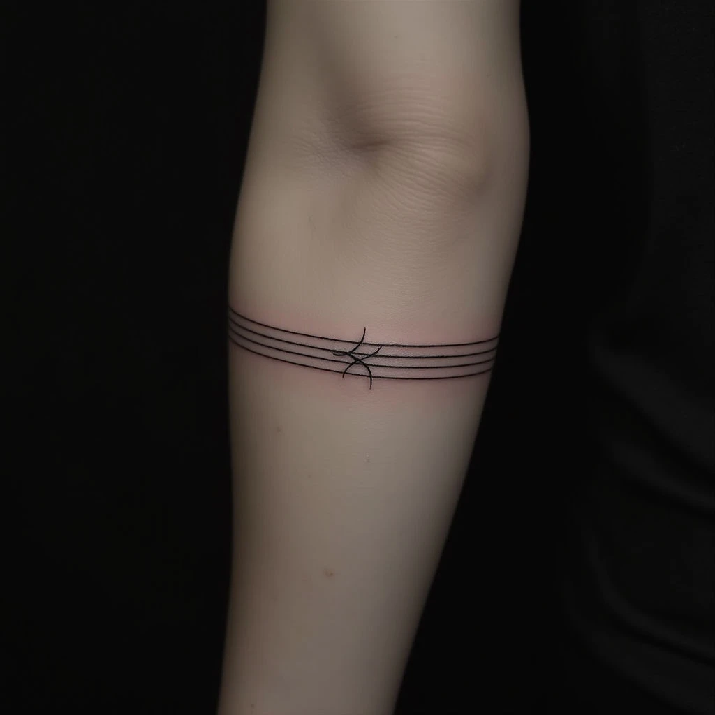 The Subtle Meaning of a 2-Line Armband Tattoo