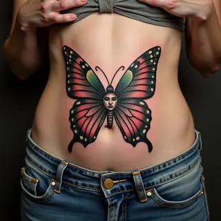 American Traditional Butterfly Tattoo Design