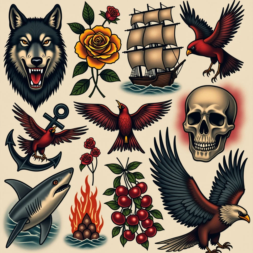 American Traditional Flash Sheet Design Inspiration