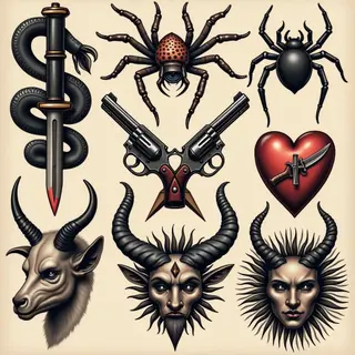 American Traditional Tattoo Flash Sheet Showcase