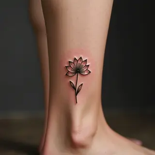 Simple Flower Tattoos for Ladies: Ankle Inspiration