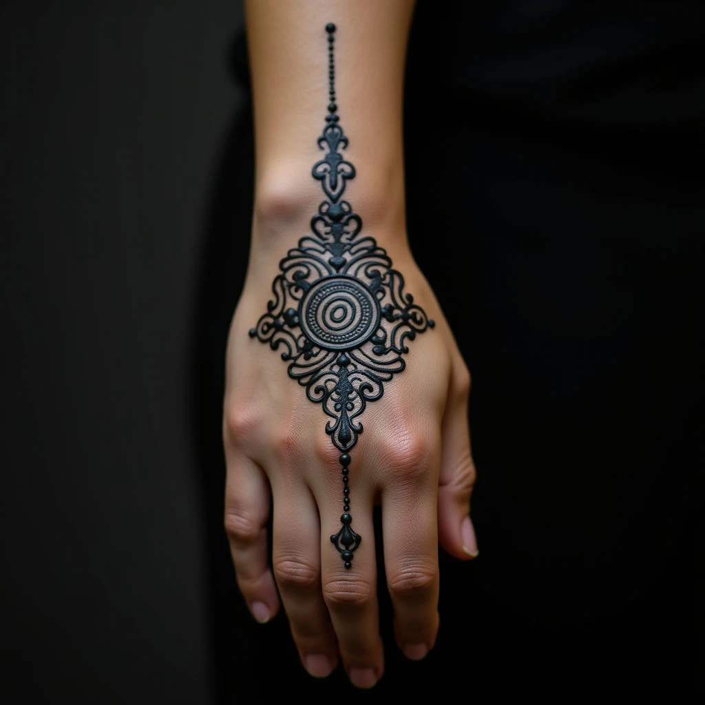 Easy Mehndi Design for Front Hand | Tribal Arabic Calligraphy