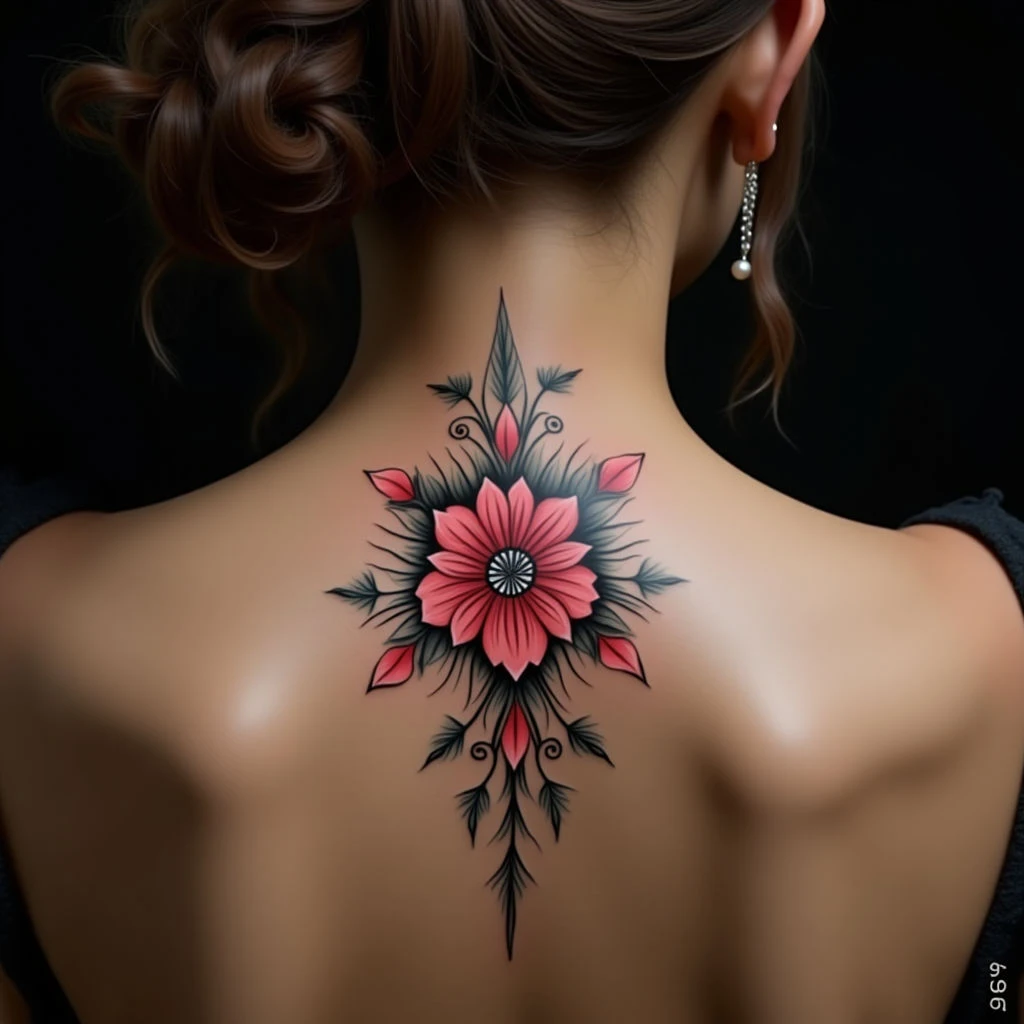 Gothic Arabic Calligraphy Neck Tattoo Design Ideas