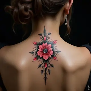 Gothic Arabic Calligraphy Neck Tattoo Design Ideas