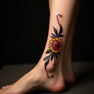 Henna & Arabic Calligraphy Ankle Tattoos: Delicate Designs