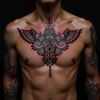 Little Henna Arabic Calligraphy Sternum Tattoos