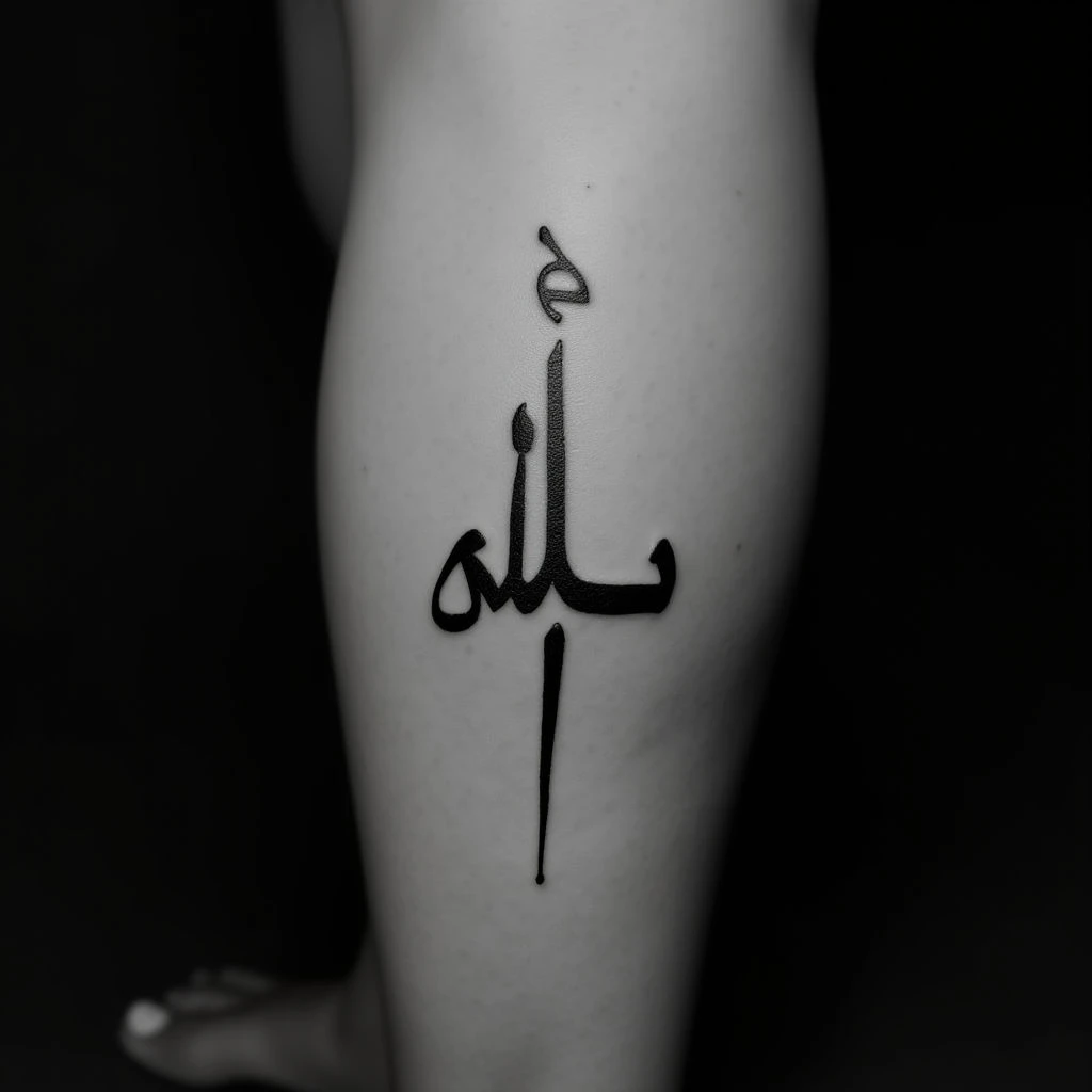 Elegant Mehndi Inspired Arabic Calligraphy Tattoo