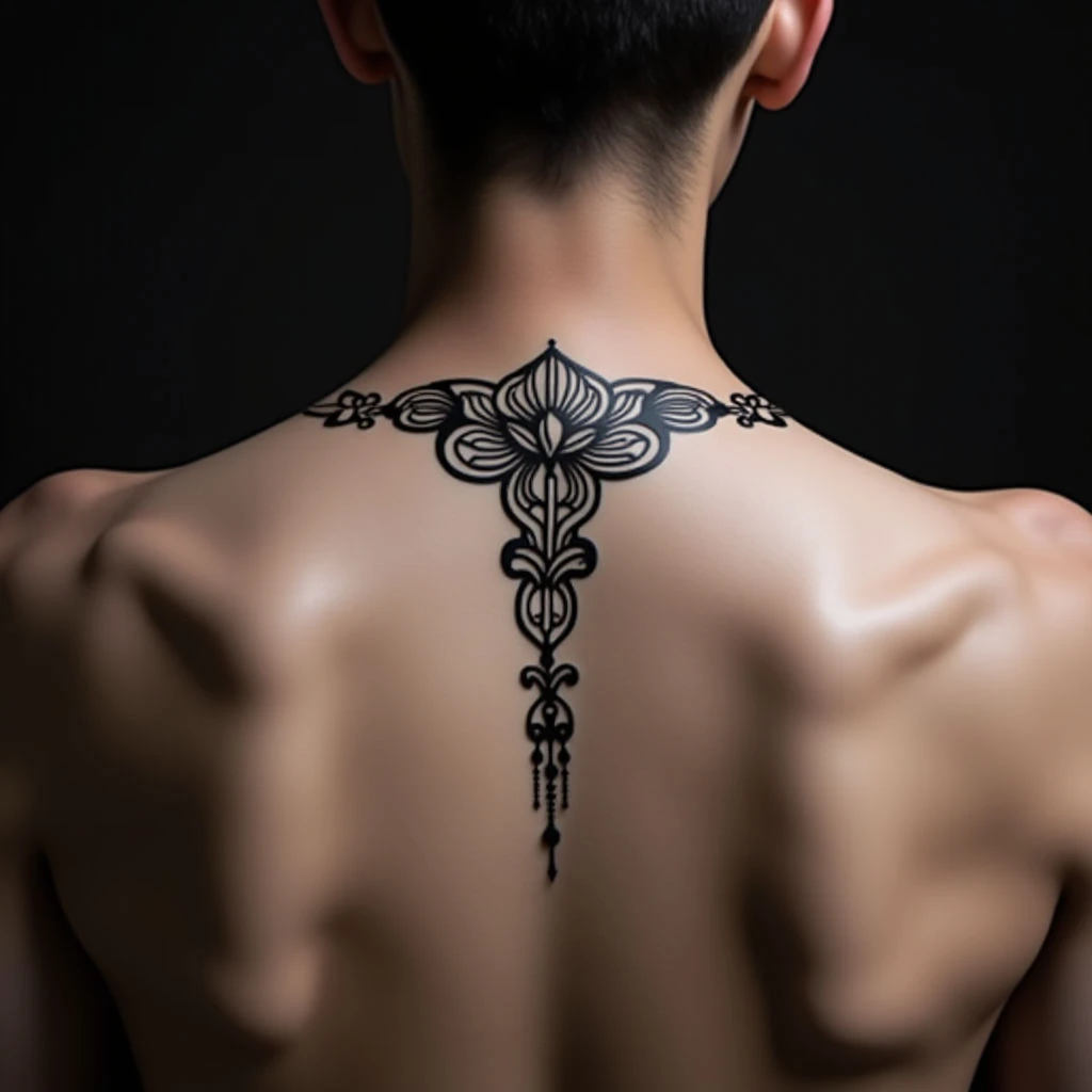 Simple Mehndi-Inspired Arabic Calligraphy Tattoo for Beginners