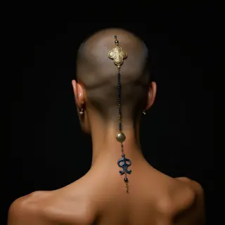 Minimalist Henna Arabic Calligraphy Head Tattoos