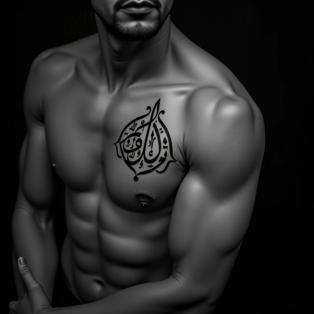 Religious Arabic Calligraphy Tattoo for Men