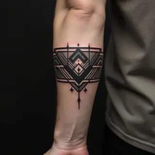 Geometric Tribal Armband Tattoo Design