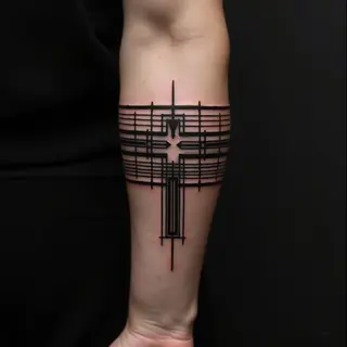 Abstract Geometric Armband Tattoo Design
