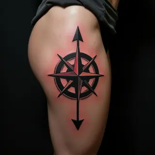 Arrow Compass Clock Tattoo: Meaning & New School Design