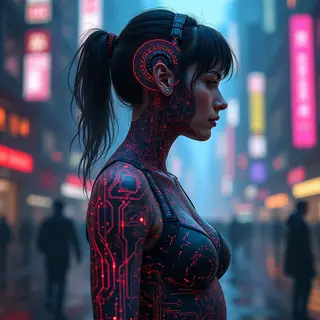 Cyberpunk Motherhood: Tattoo Designs for a Futuristic Tribute
