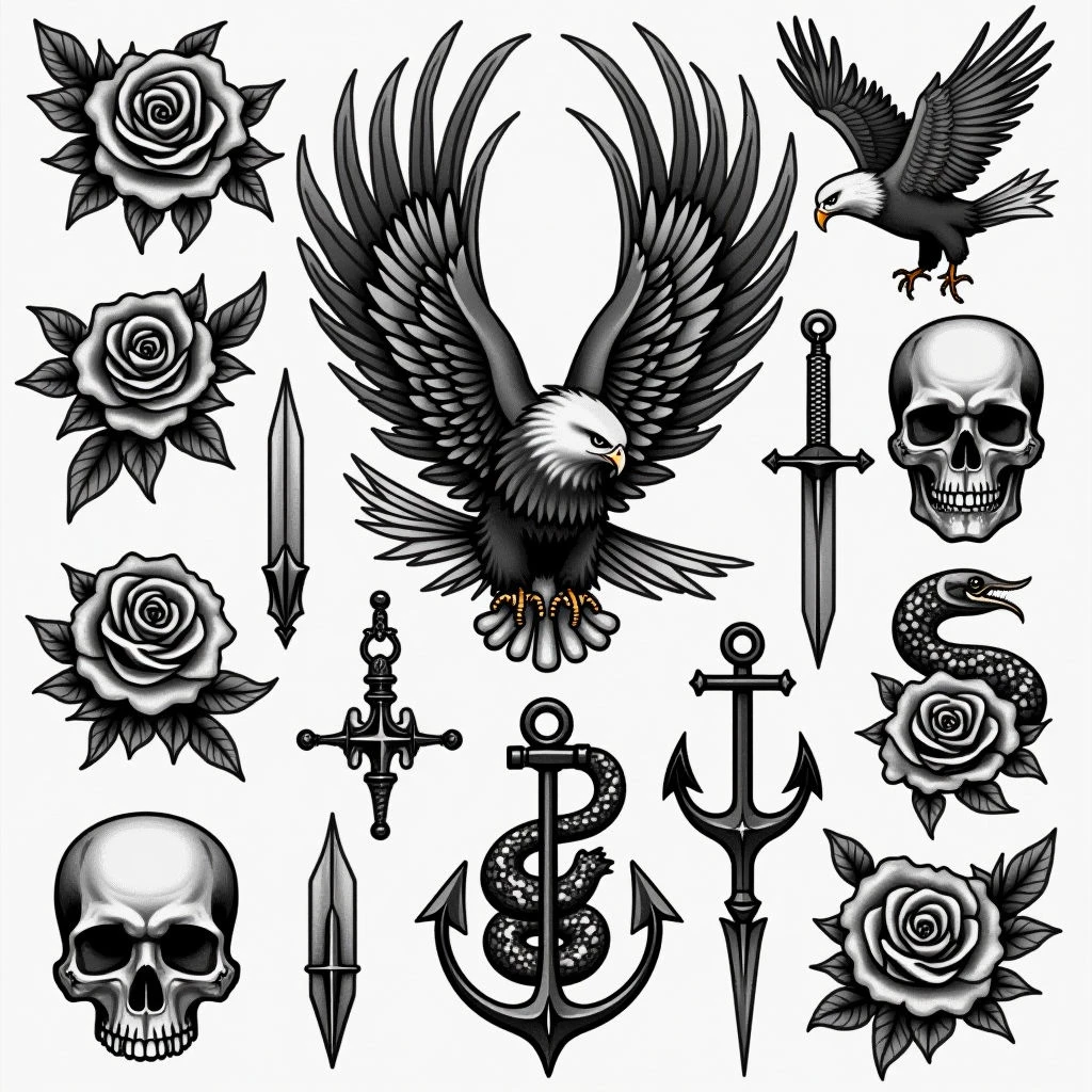 American Traditional Flash Sheet Design Inspiration