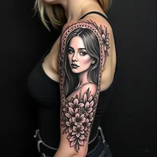 Intricate American Traditional Sleeve Tattoo