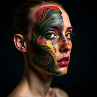 Small Face Tattoos for Women: Illustrative Designs