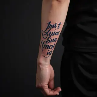 Cool Wrist Lettering Tattoos for Forearms - Black & Grey Ideas