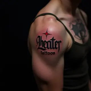 Small & Unique Lettering Shoulder Tattoos for Guys