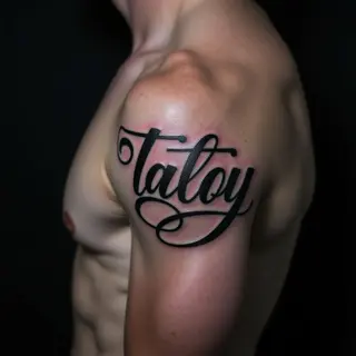 Epic Sternum Lettering Tattoos for Guys - Black & Grey Design