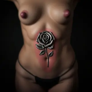Easy Ribcage Rose Tattoos: New School Style Inspiration