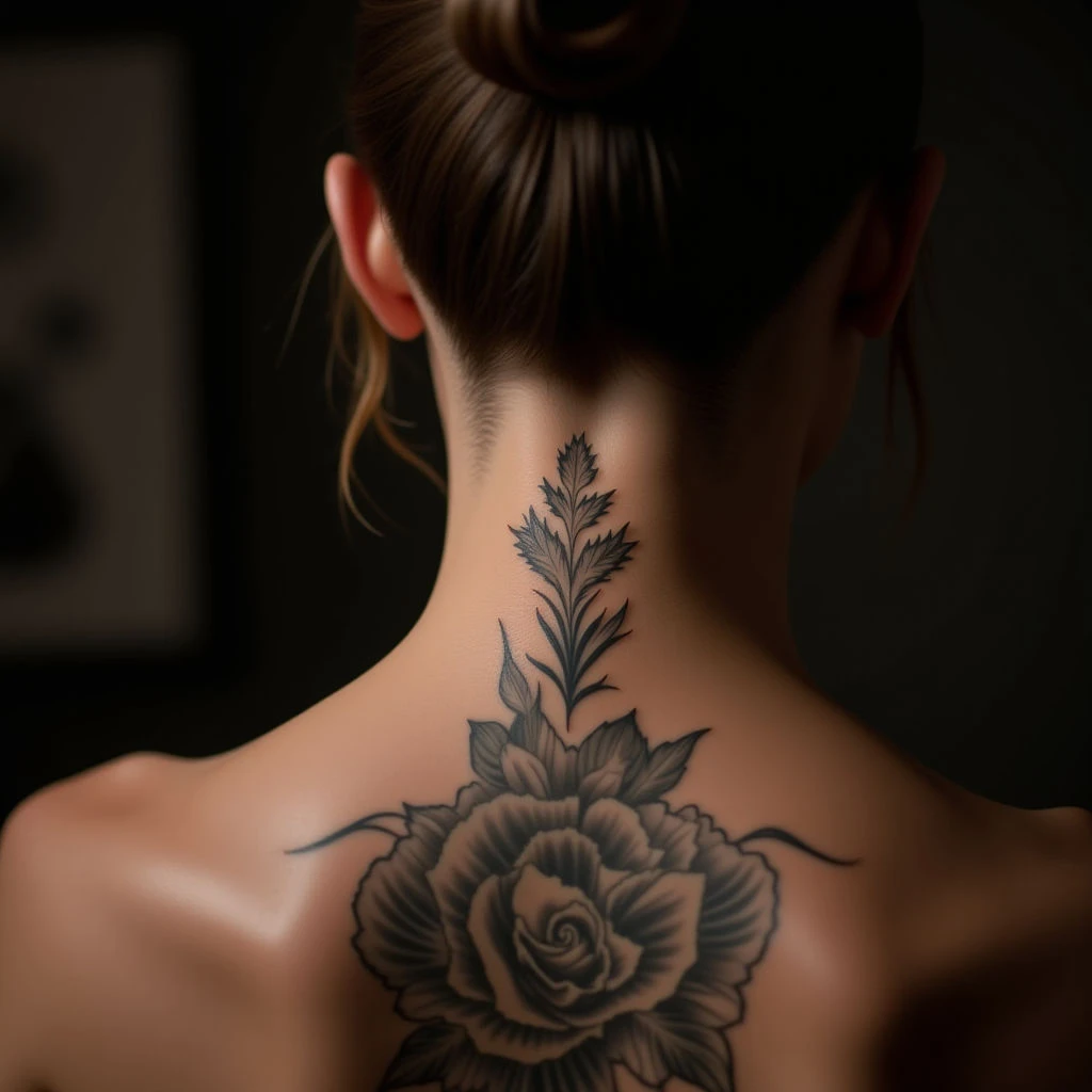 Secret Behind-Ear Tattoos: Fine Line Brown Designs