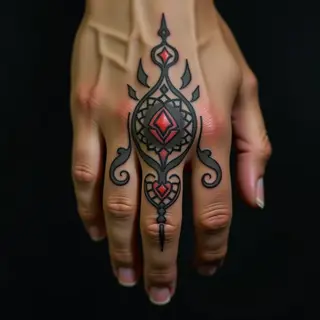 Cool Traditional Finger Tattoos in Yellow & Black Grey