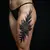 Men's Watercolor Thigh Tattoos: Bold Black & Grey Designs