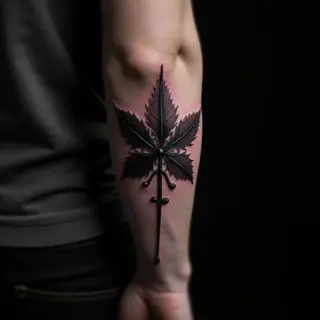 Dramatic Violet Forearm Tattoos in Black and Grey