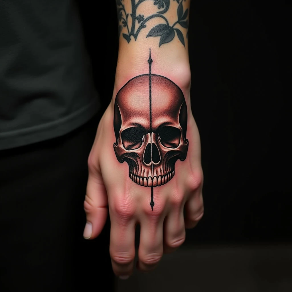 Pastel Animal Skull Hand Tattoos: A Black and Grey Guide