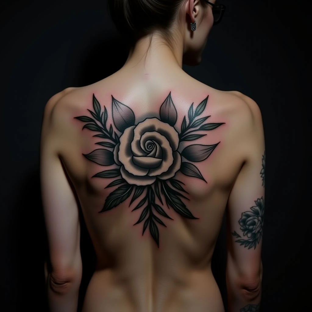 Touching Tribute Tattoos: Black & Grey Shoulder Designs
