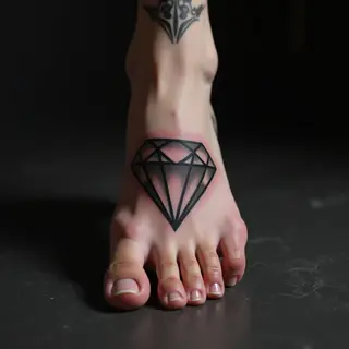 Neo-Traditional Diamond Foot Tattoos: Ideas & Inspiration