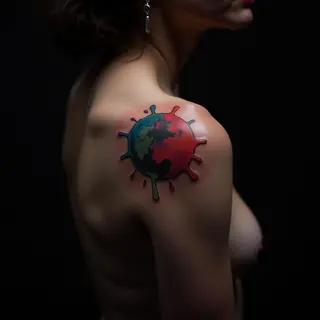 Electric Shoulder Trash Polka Tattoos for Women