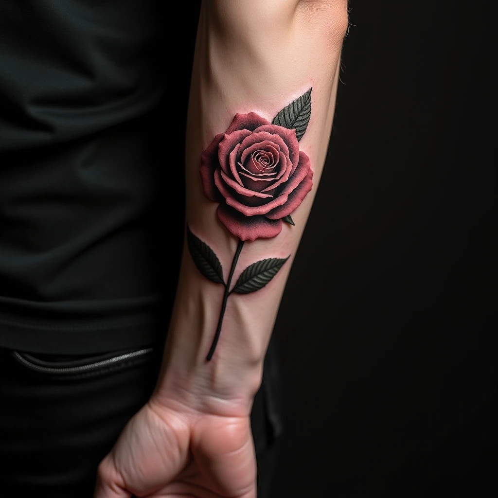 Small Surreal Rose Tattoos for Women: Forearm Inspiration