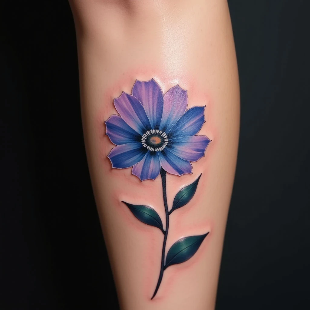 Unique Watercolor Tattoos for Women on Your Calf