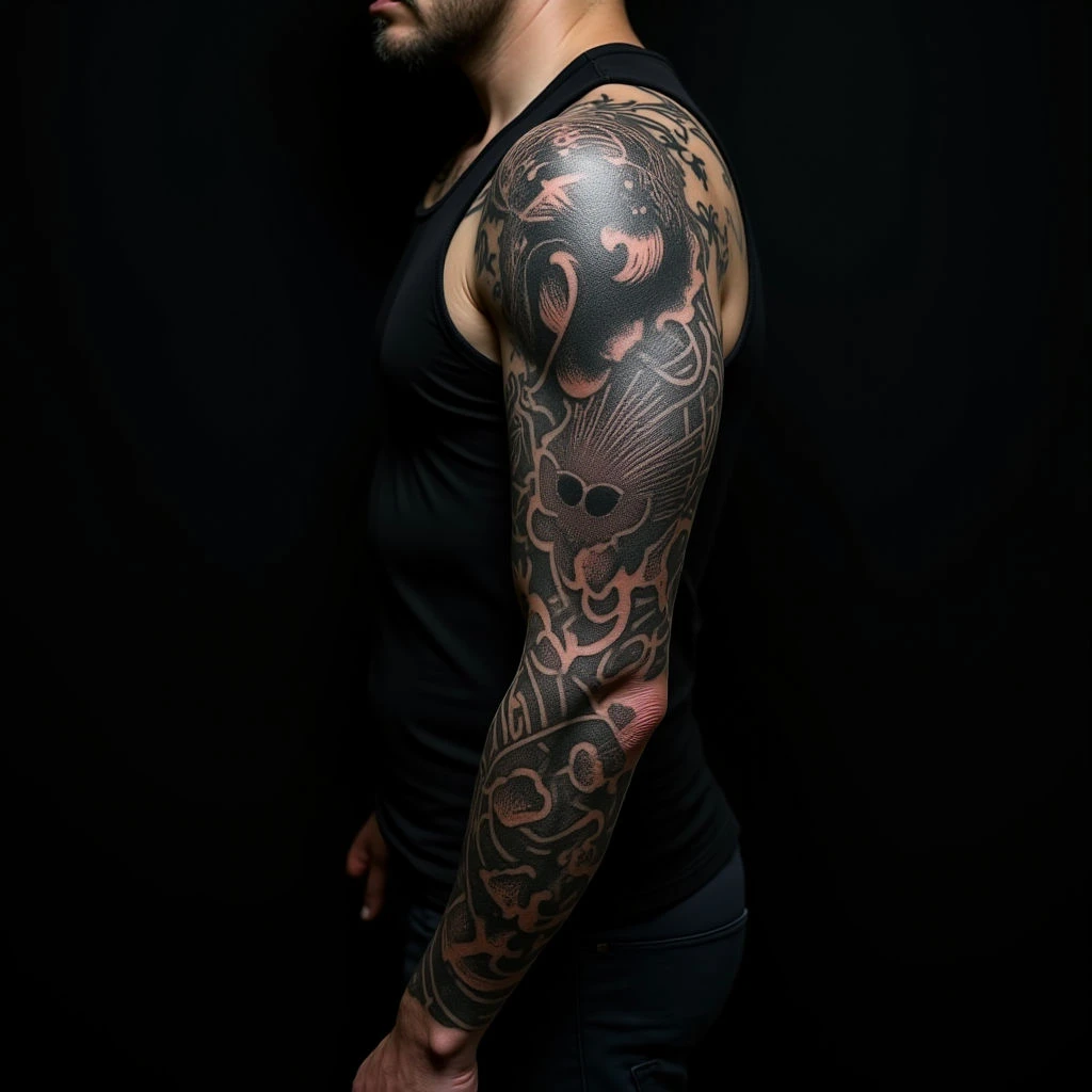 Epic Black and Grey Arm Sleeve Tattoos - Unleash Your Style!
