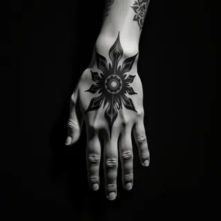 Blackwork Knee Tattoos for Men: Small & Stylish Designs