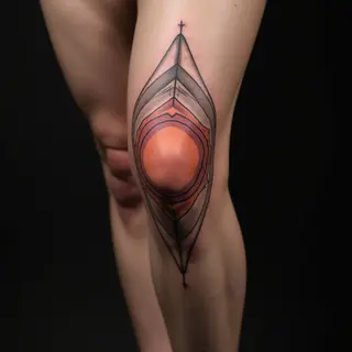 Fiery Fine Line Knee Tattoos: Blackwork Inspiration
