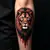 Bold Red & Black Lion Tattoo Designs for the Sternum