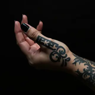 Dramatic Neck Tattoos for Men | Blackwork & Gold Accents