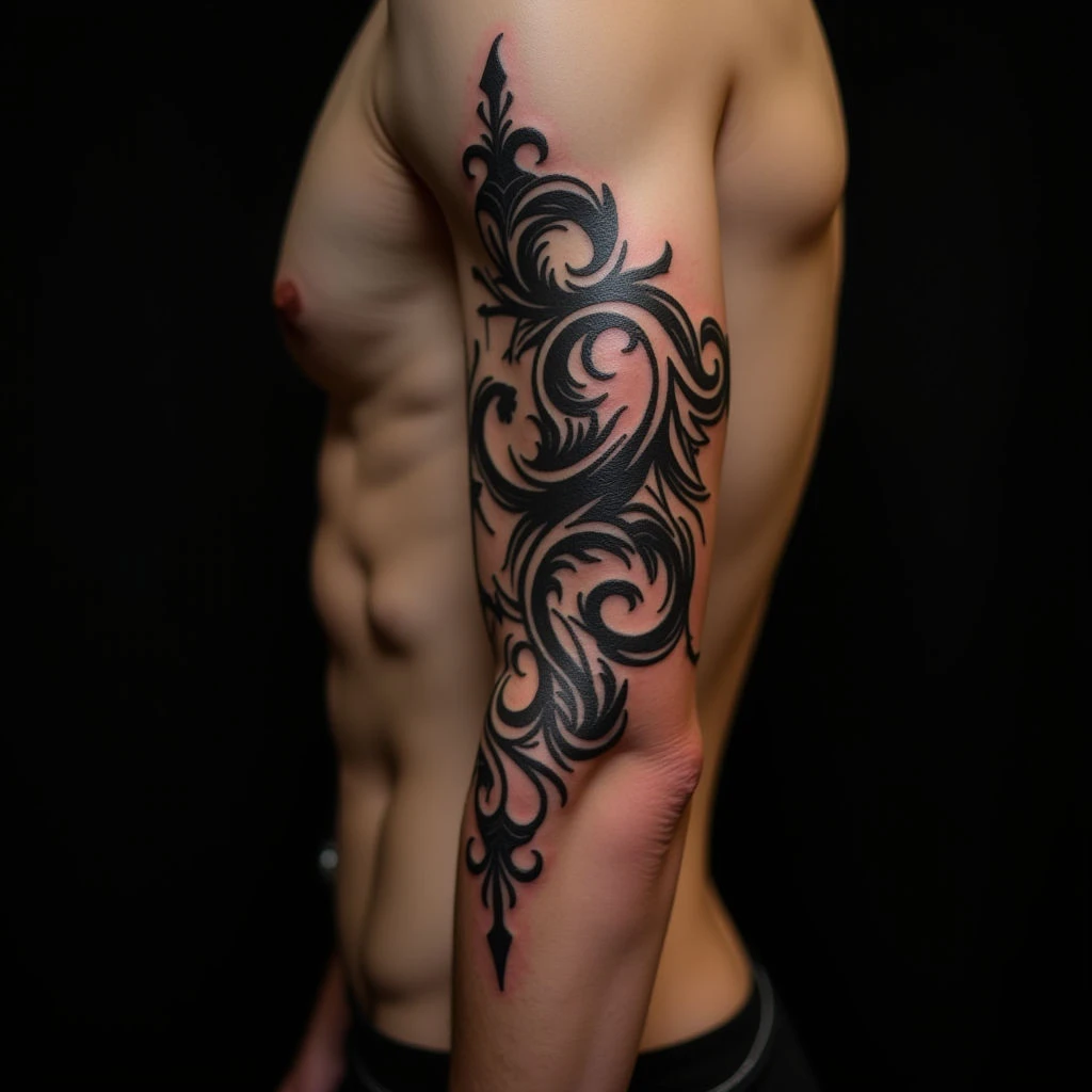 Powerful Blackwork Ribcage Tattoos for Men with Meaning