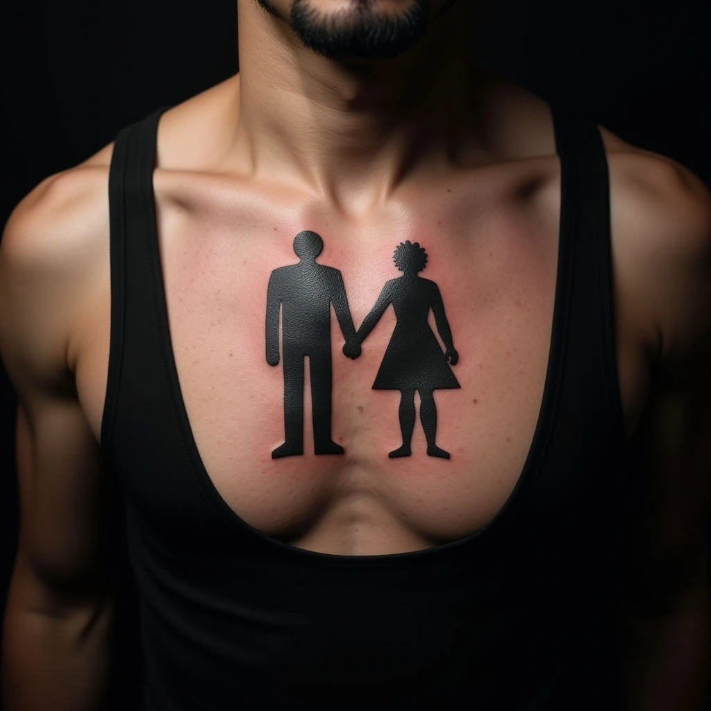 Small & Meaningful Father-Son Tattoos in Blackwork