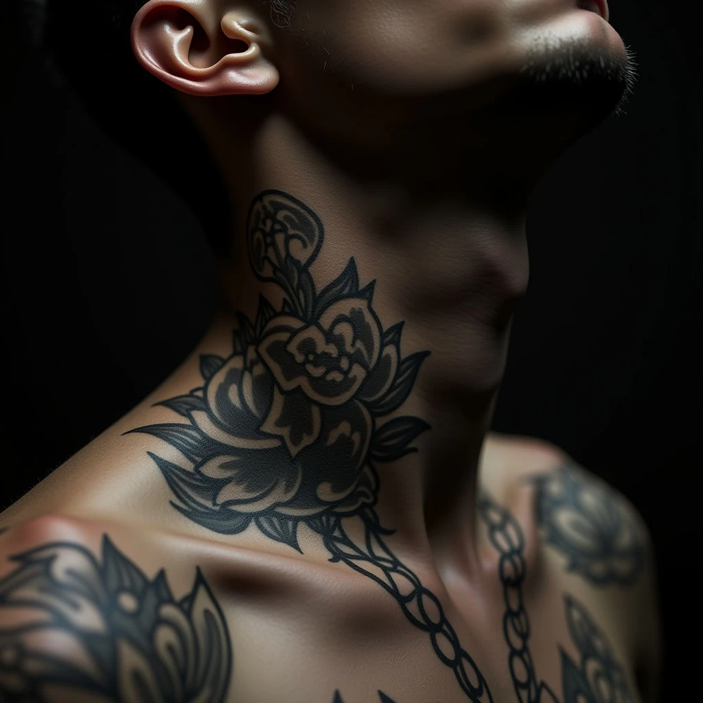 Small Traditional Neck Tattoos: Free Flash Art Designs
