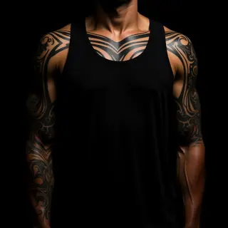 Bold Neon Tribal Arm Sleeve Tattoos for Black Men - Inspiration Guide