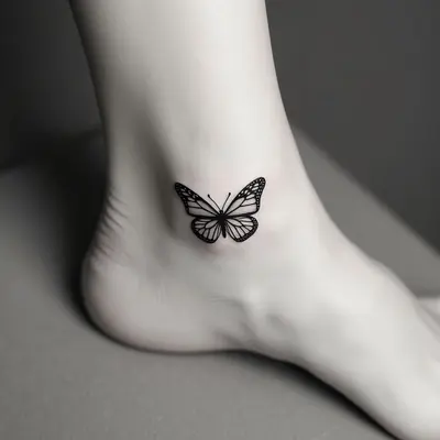 Delicate Butterfly Foot Tattoo: A Study in Minimalism