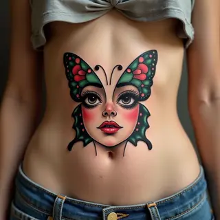 Surreal Butterfly Girl Tattoo: A Neo-Traditional Masterpiece