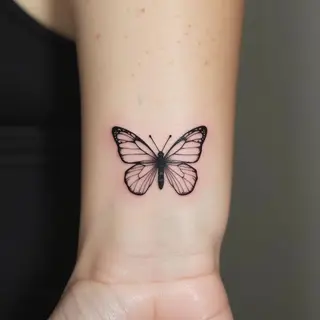 Minimalist Butterfly Semicolon Tattoo: A Symbol of Hope and Continuation