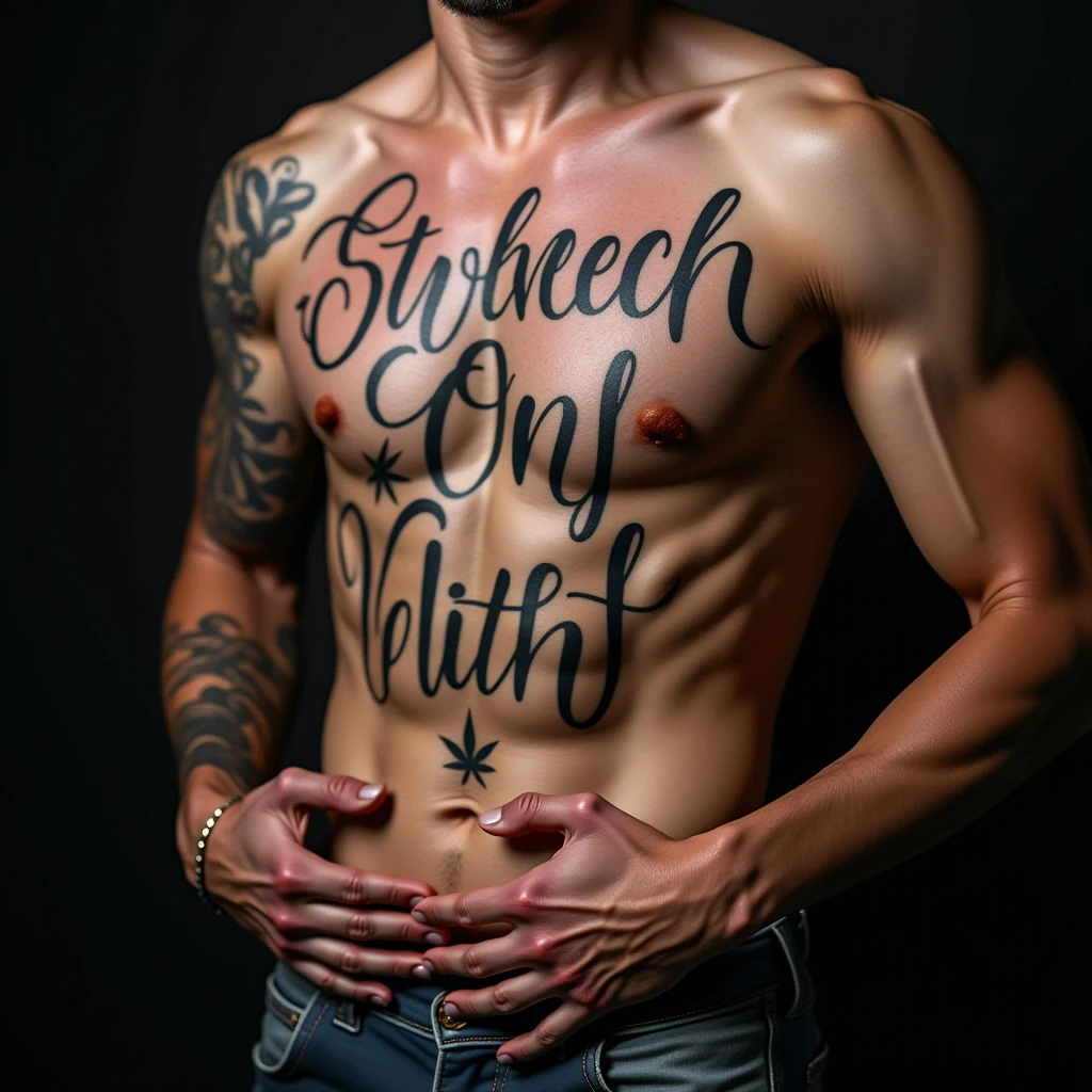 Unique Calligraphy Son Tattoo Designs for the Ribcage