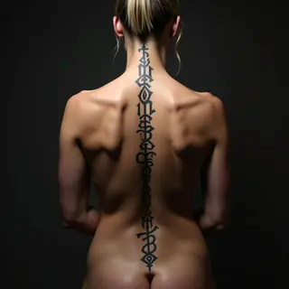 Sibling Tattoo Ideas: Calligraphy on the Spine