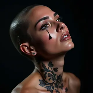 Neon Calligraphy Tear Tattoos for Women: Meaning & Design